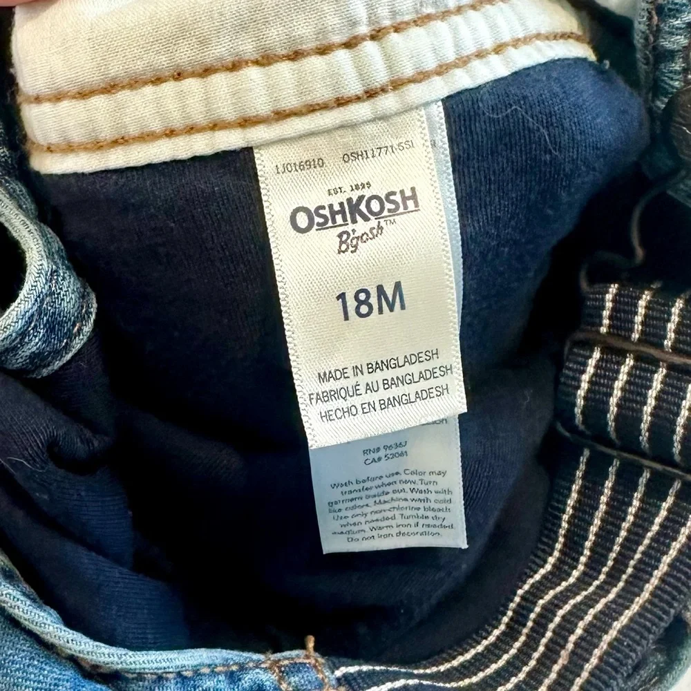 OshKosh B'gosh Distressed Blue Overalls - Size: 18 Months